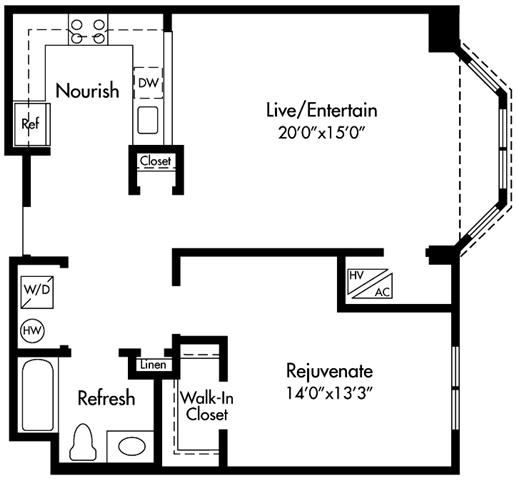 A3 Floor Plan at HighPoint, Massachusetts, 02169