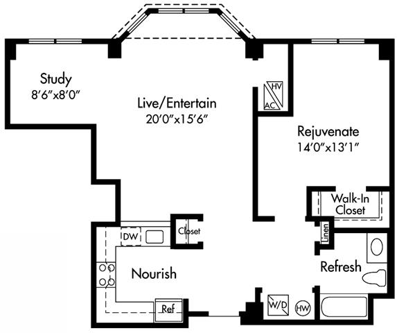 A5 Floor Plan at HighPoint, Quincy, MA