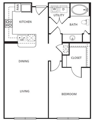 A2 Floor Plan at The Core, Houston, TX