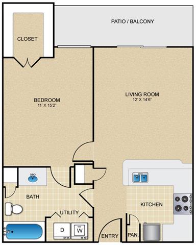 A1 Floor Plan at Estates at Bellaire, Texas, 77081