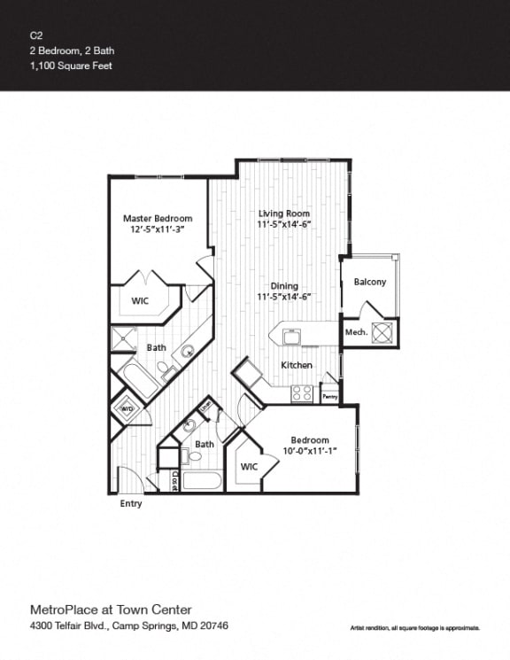 Floor Plan  Woodley Park Floor Plan at Metro Place at Town Center, Camp Springs, 20746