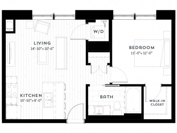 1E upgrade Floor plan - 626 Sq.Ft. 1E upgrade Floor plan at Custom House, St. Paul, 55101