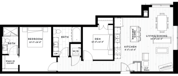 Floor Plan  1&#x2B;D Floor plan at Custom House, Minnesota