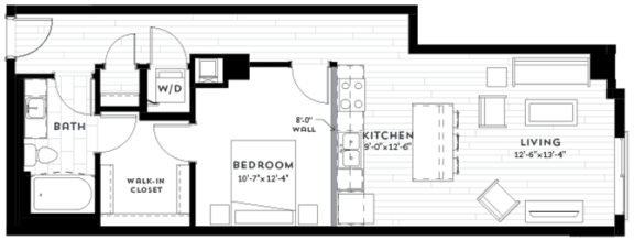 1M Floor plan at Custom House, St. Paul, MN 55101