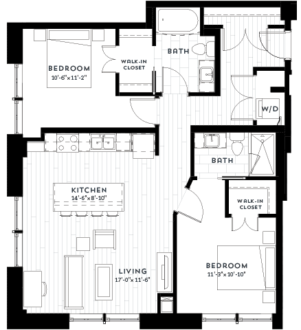 2G Floor plan at Custom House, Minnesota, 55101