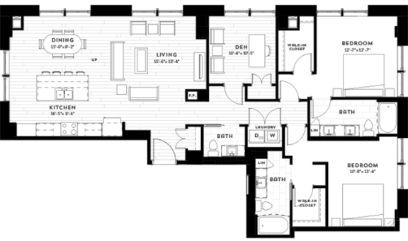 PH5 Floor plan at Custom House, St. Paul, MN 55101