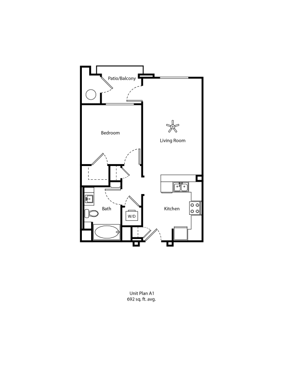 Floor Plan  One11_Corona CA_Floor Plan A1_One Bedroom One Bathroom