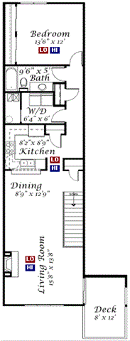 Findad one bedroom one bathroom floorplan at Southwind Villas