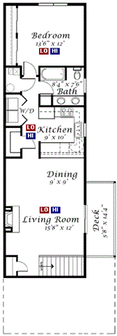 Start Point one bedroom one bathroom floorplan at Southwind Villas