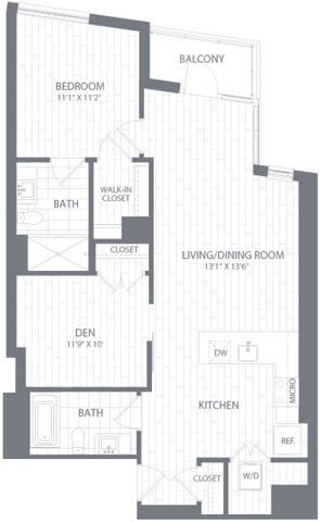 Floor Plan  A3 Floor Plan at Element 28, Bethesda, 20814