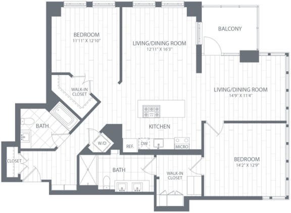 B3 Floor Plan at Element 28, Maryland, 20814