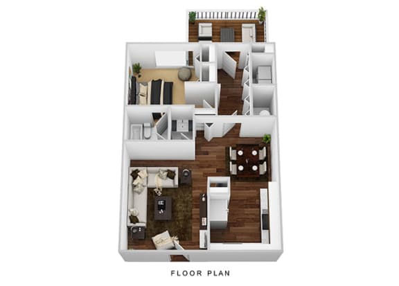 Floor Plan  1 Bed 1 Bath Floor Plan at Westpark Townhomes, Indiana, 46214