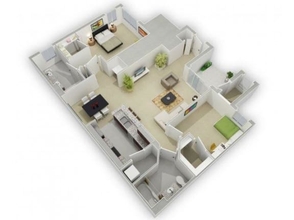 The Henderson Floorplan at Algonquin Square Apartment Homes, Algonquin, IL 60102