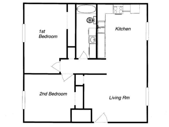 Floor Plan  Two Bedroom Floor plan at The Commons of Inver Grove, Inver Grove Heights, Minnesota