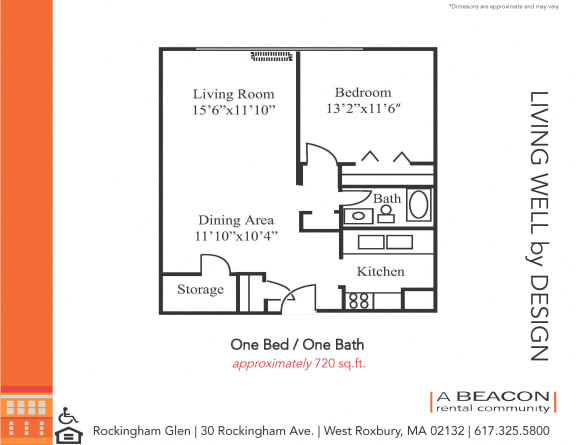 One bedroom apartment in West Roxbury, MA