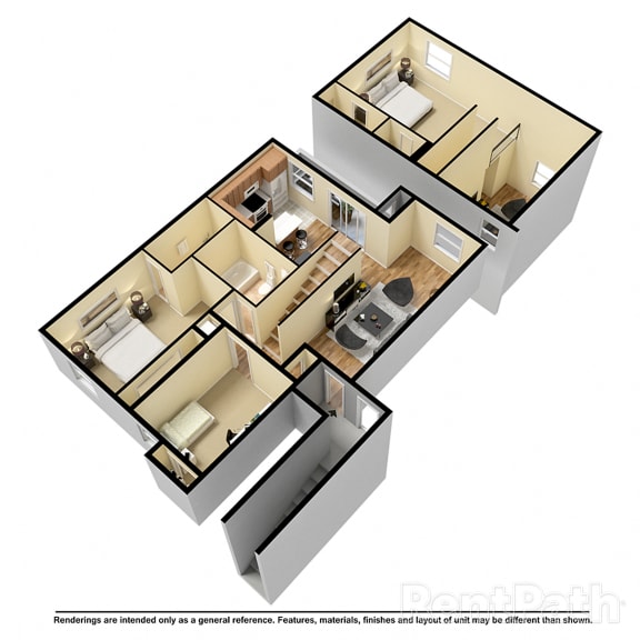 3 Bedroom Loft Available at Lake Marina Apartments, Indiana, 46229