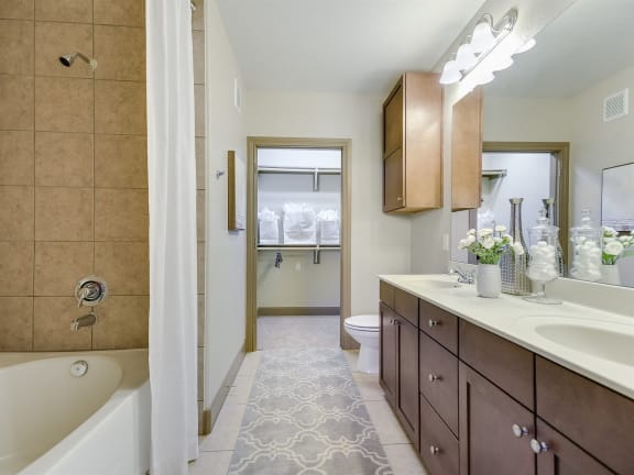 Bathroom Interior at 3500 Westlake Apartments,  Greystar Real Estate, Austin