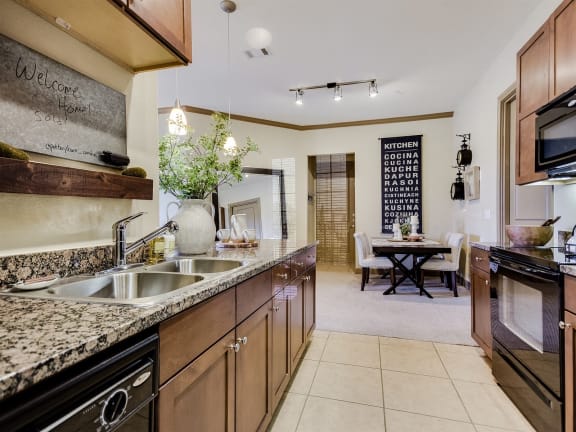 Fully-Equipped Kitchen at 3500 Westlake Apartments in Austin, TX