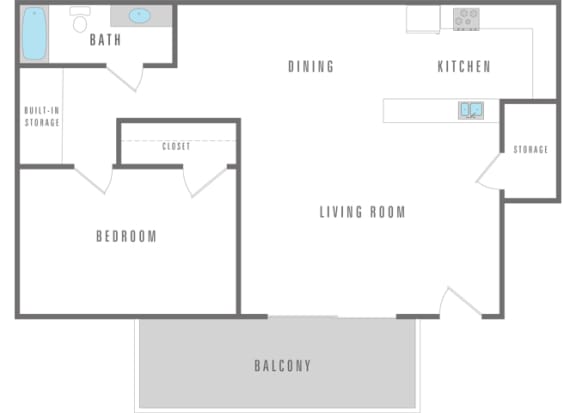 Floor Plan  1 bedroom 1 bath