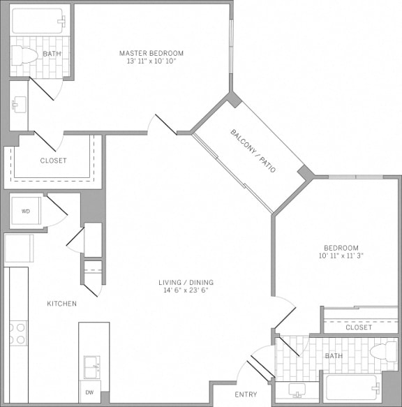 Floor Plan  B2 Floor Plan at AVE Emeryville at Bay Street, Emeryville, 94608
