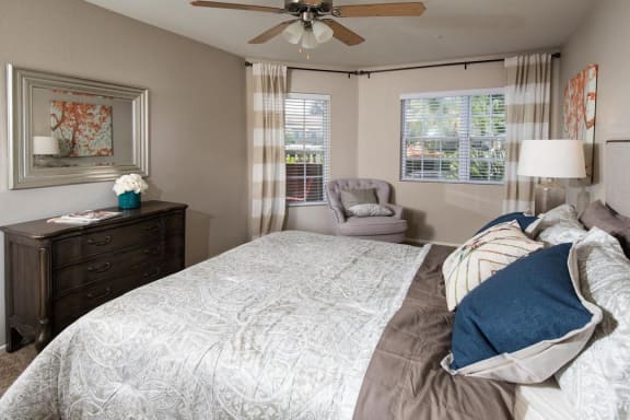 Bedroom area at Legends at Rancho Belago, California