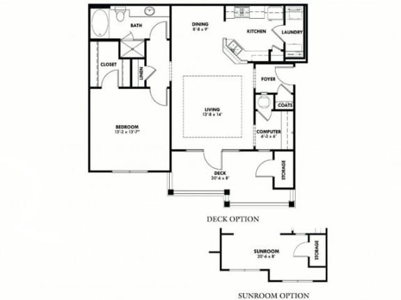 Floor Plan A1 With Sunroom Option