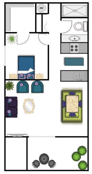 Ariana At El Paseo 1 Bedroom Apartment Floor Plan