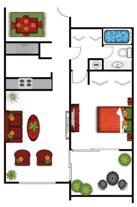 Ariana At El Paseo 1 Bedroom Apartment Floor Plan