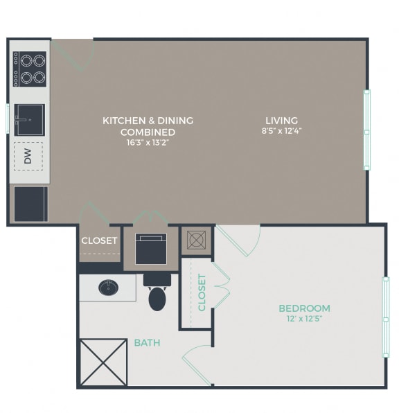 Floor Plan  A1-A_1B1B_604 Floor Plan at Link Apartments&#xAE; Mixson, North Charleston, 29405
