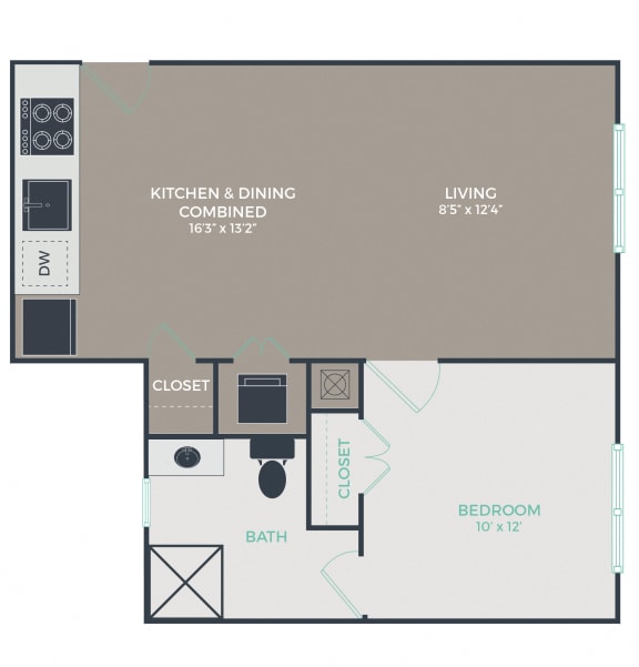Floor Plan  A1_1B1B_590 Floor Plan at Link Apartments&#xAE; Mixson, North Charleston, SC