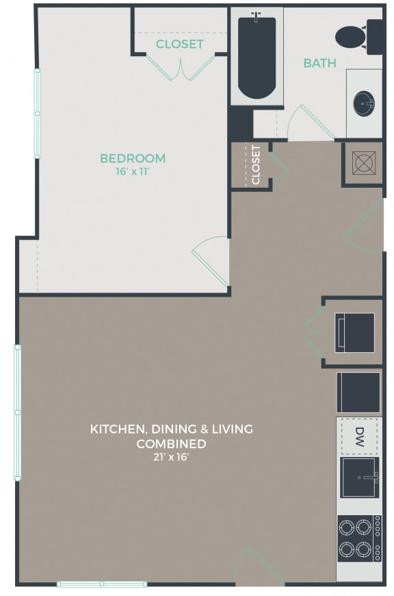 A3_1B1B_680 Floor Plan at Link Apartments&#xAE; Mixson, South Carolina, 29405