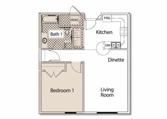 Floor Plan  One  Bedroom
