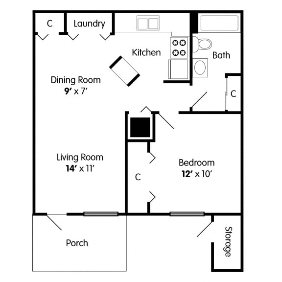 One Bedroom Apartment in Indianapolis