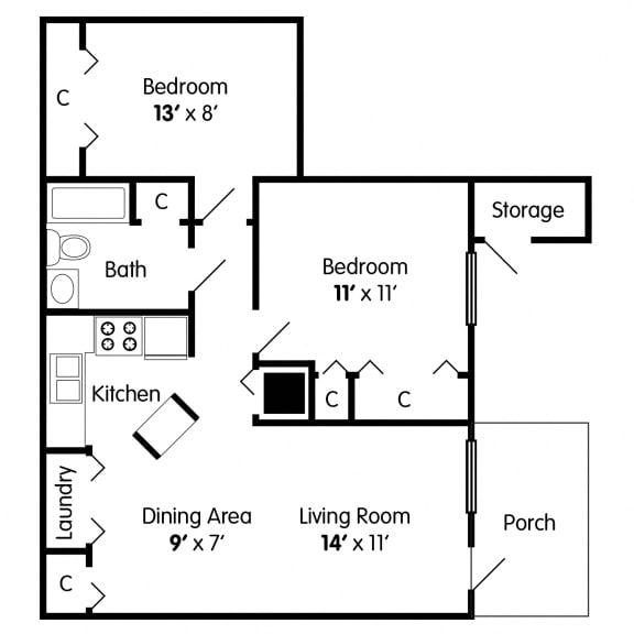 2 Bedroom Apartment on Mann Rd Indianapolis