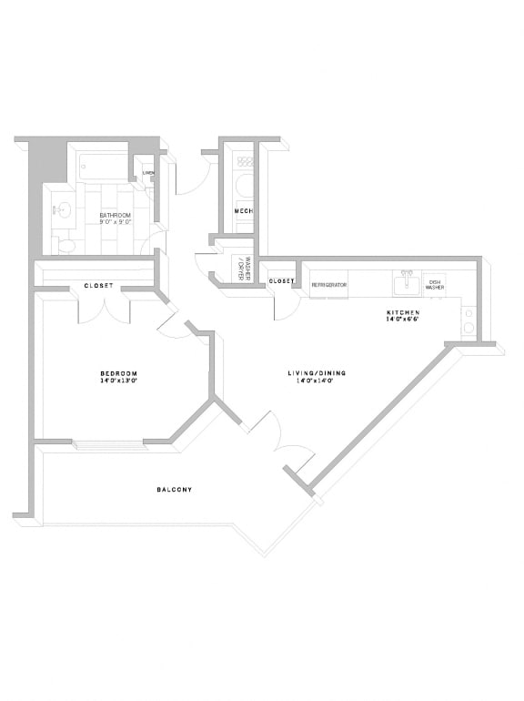 Floor Plan A10 at AVE Florham Park, Florham Park, 07932