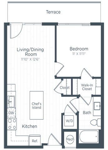 A2 Floor Plan at Highgate at the Mile, McLean, VA, 22102