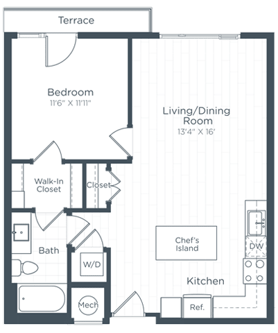 A4 Floor Plan at Highgate at the Mile, McLean, 22102