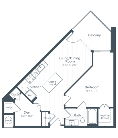 AD1 Floor Plan at Highgate at the Mile, McLean, 22102