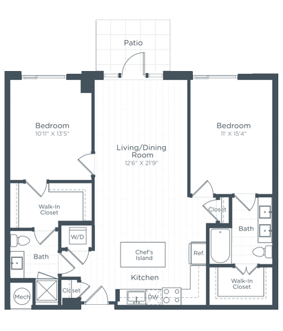 B3 Floor Plan at Highgate at the Mile, Virginia, 22102