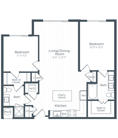 B3 Floor Plan at Highgate at the Mile, McLean, VA, 22102