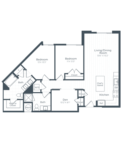 BD1 Floor Plan BD1 Floor Plan at Highgate at the Mile, Virginia, 22102