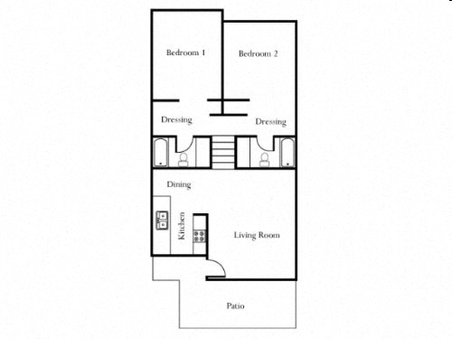 Marvelous Two Bedroom/Two Bath Floor Plan Marvelous Two Bedroom/Two Bath Floor Plan 1.030 Sq.Ft. at Highlander Park Apts, California, 92507