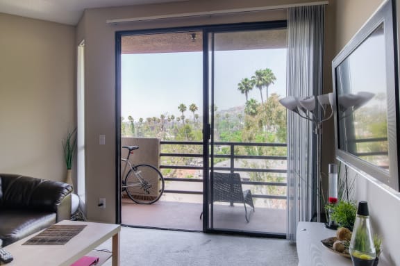 Private Balcony With Seating at Hollywood Vista, California