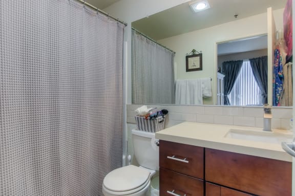 Designer Granite Counter-tops In All Bathrooms at Hollywood Vista, California