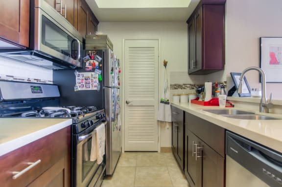 Efficient Appliances In Kitchen at Hollywood Vista, California, 90046