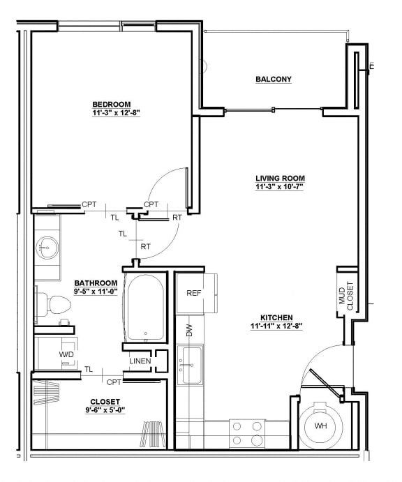 Linden Floor Plan Linden Floor Plan at Cycle Apartments, Ft. Collins,Colorado