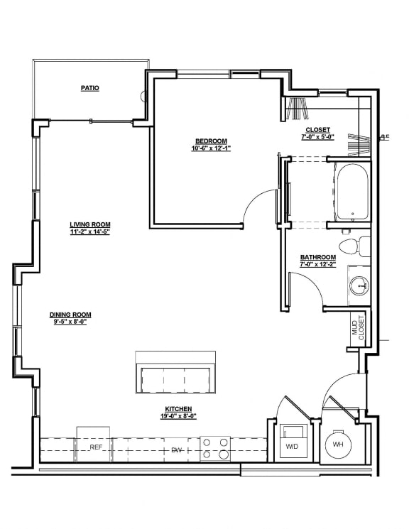 Drake Floor plan Drake Floor plan at Cycle Apartments, Ft. Collins, CO
