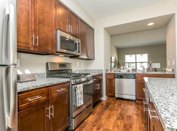 Stainless steel appliances including gas range at Pine Orchard, Maryland 21042