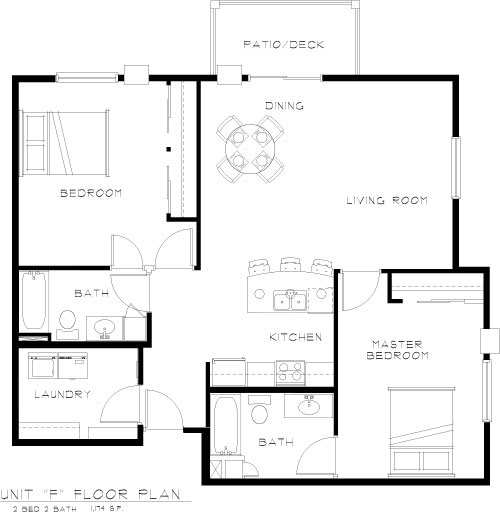 Apartment Floorplan in Bluffs of Williston Apartments ND