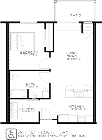 Apartment Floorplan for Pines Rapid City Apartments SD